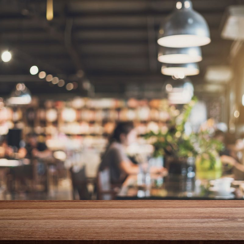 Blurred image of restaurant seating area